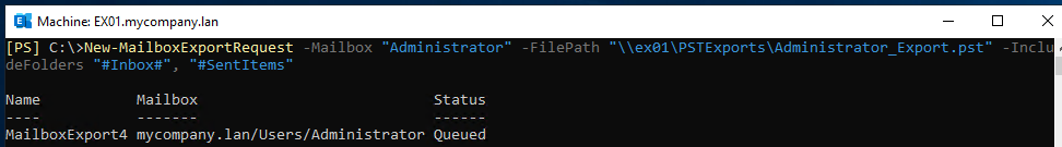 exporting multiple folders in a mailbox